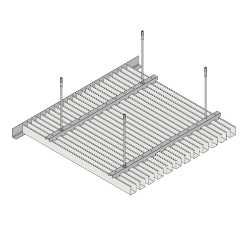 Потолок реечный METAL STRIP 30/80