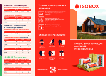 Лифлет ИЗОБОКС минеральная изоляция на основе стекловолокна