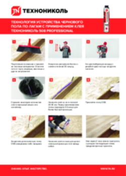 Инструкция по устройству чернового пола по лагам с применением Клея ТЕХНОНИКОЛЬ 508 PROFESSIONAL